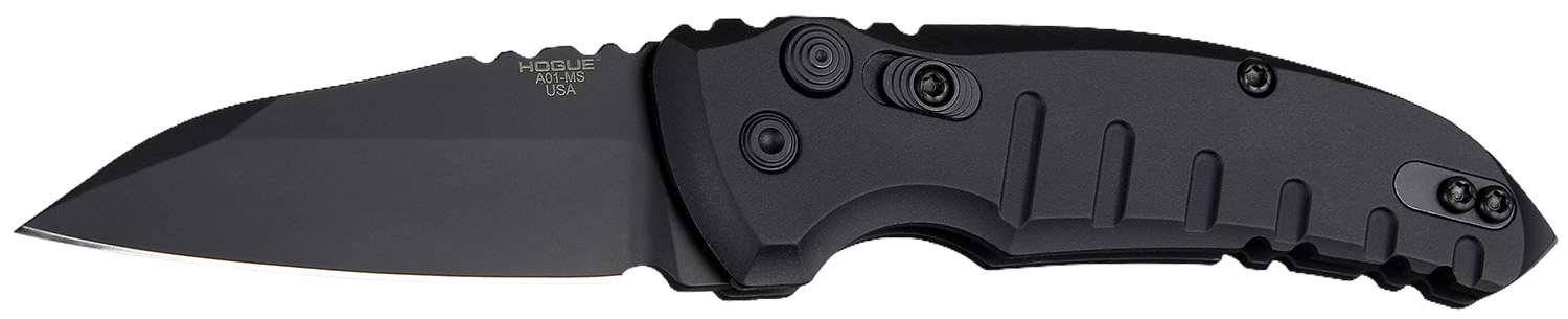 Hogue 24106 A01 Microswitch 2.75" Wharncliffe Black CPM154 Steel Knife