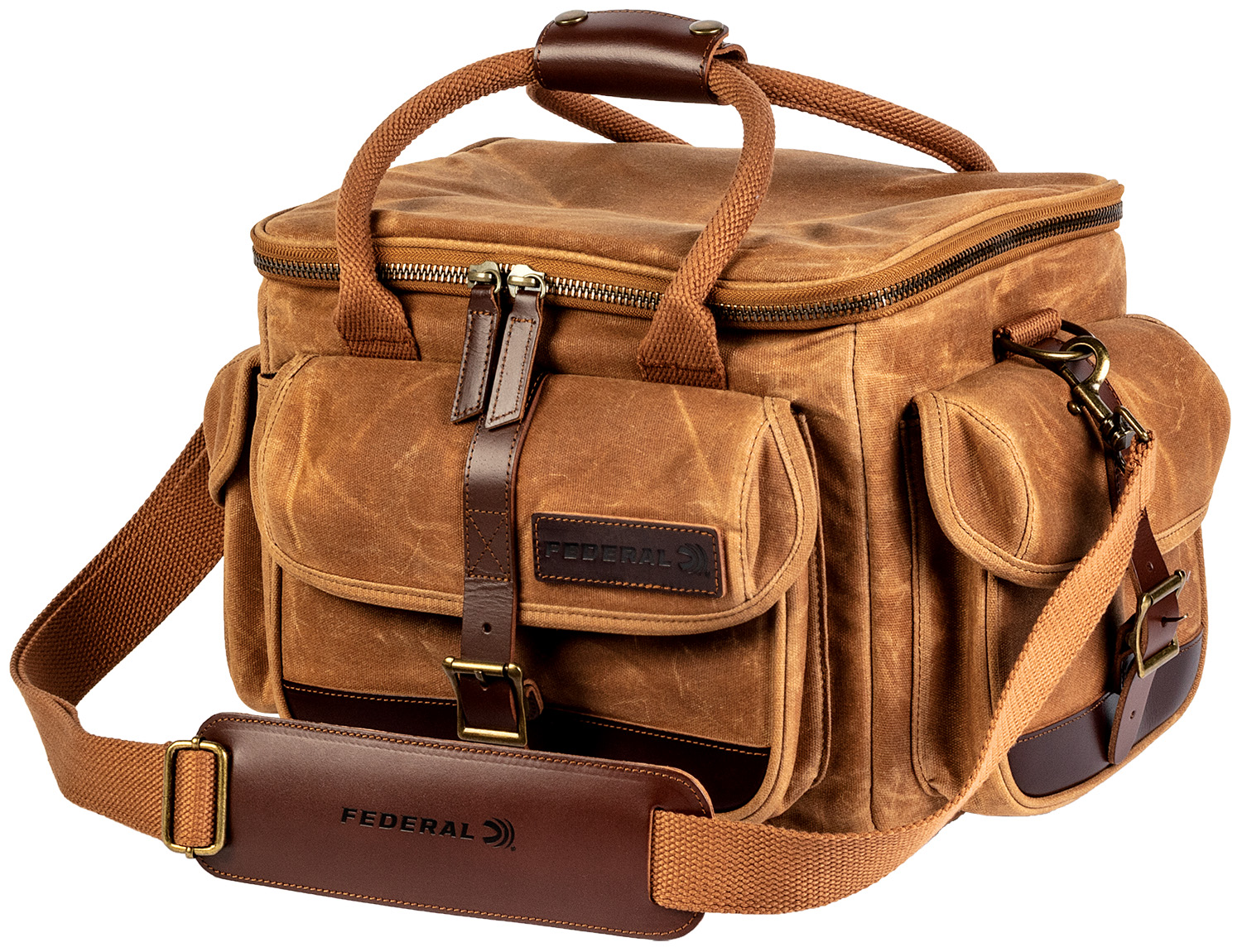 Remington FPRB Premium Range Bag Tan 18oz Waxed Canvas Brass Hardware