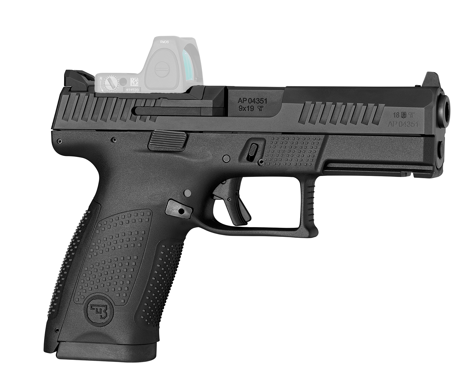 CZ-USA 01536 P-10 C  Compact Frame 9mm Luger 10+1 4.02 Black Carbon Steel Barrel, Black Nitride Optic Ready/Serrated Steel Slide, Black Polymer Frame w/Picatinny Rail, Interchangeable Backstrap Grip