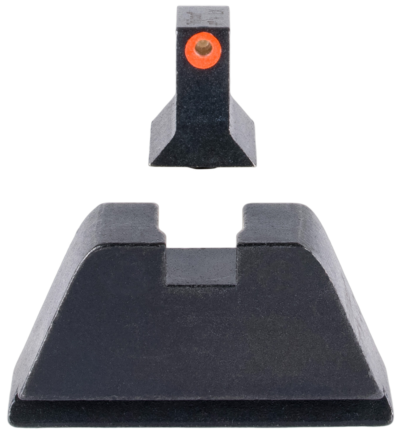 Trijicon GL201C601138 Suppressor/Optic Height Sights  Green/Tritium Orange Outline Front Sight-Black/Blank Rear Sight Glock 17/17L/19/22 Standard Frame