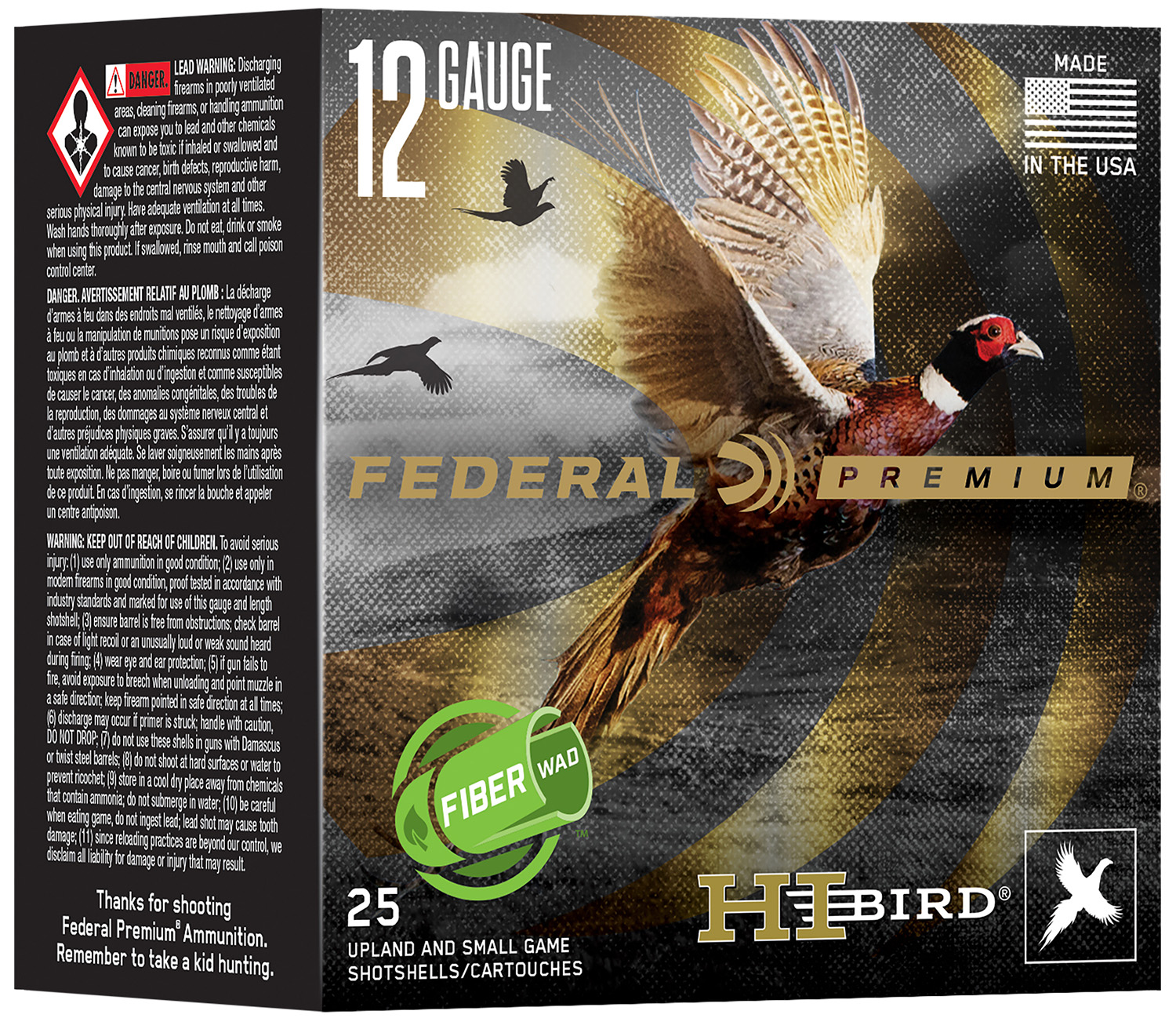 Federal HVFB12HW5 Federal Premium Hi-Bird 12Gauge 2.75" 1 1/4oz 5Shot 25 Per Box/10 Case