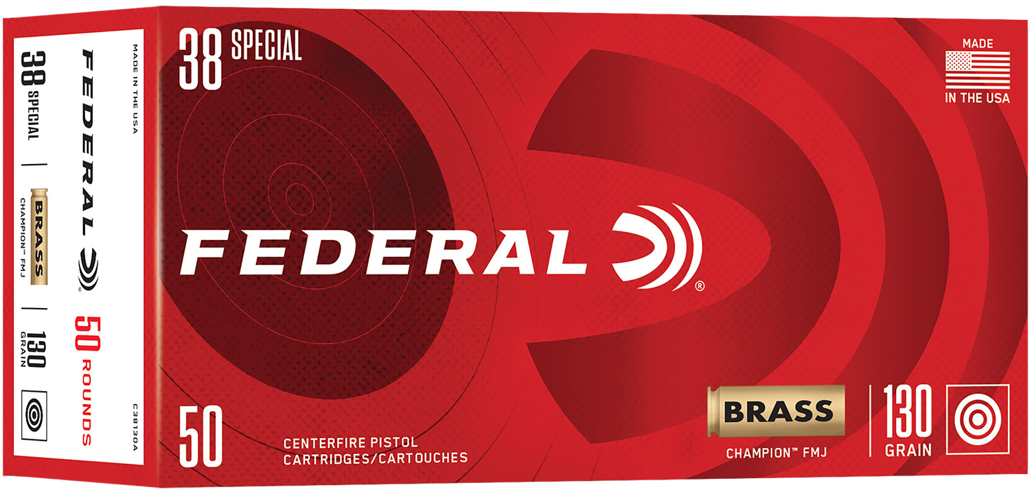 Federal C38130A Champion  38Special 130gr Full Metal Jacket 50 Per Box/20 Case