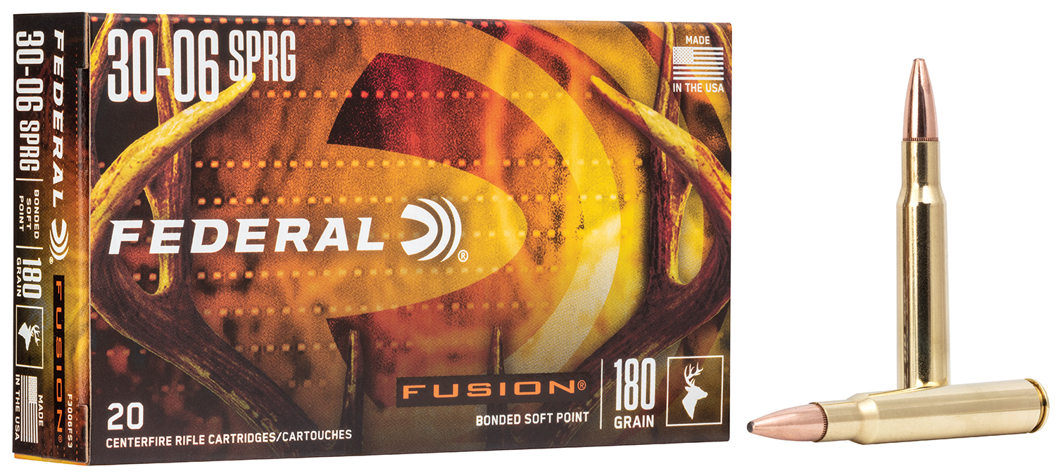 Federal F3006TFS3 Fusion  30-06Springfield 180gr Bonded Soft Point 20 Per Box/10 Case