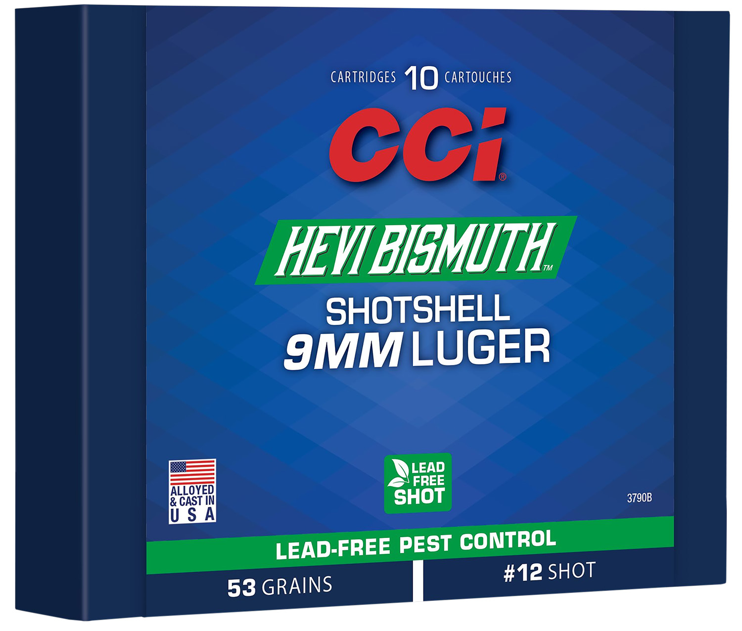 CCI 3790B Pest Control HEVI-Bismuth 9mm Luger 53 Gr 10 Per Box/ 20 Case