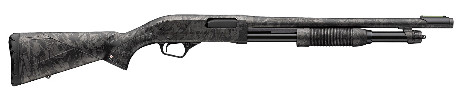 Winchester Repeating Arms 512457395 SXP Defender Compact 12 Gauge Pump 3 5, 2 3/4 Shells 18 Forged Carbon Hydrodip Steel Barrel, Aluminum Receiver, Fixed Forged Carbon Hydrodip Synthetic Stock