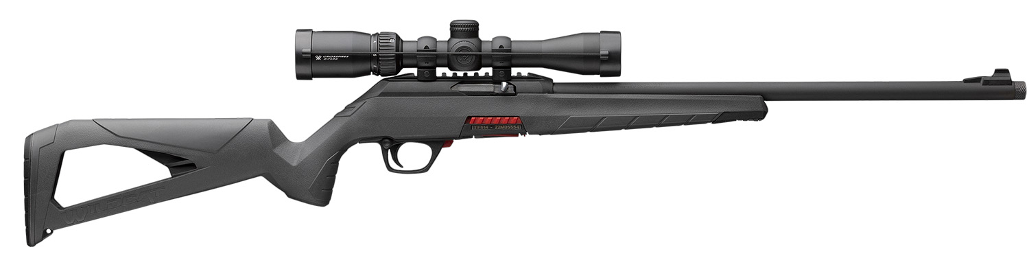 Winchester Repeating Arms 521156102 Wildcat w/Optic Full Size 22 LR 10+1 18" Matte Black Threaded Sporter Barrel, Matte Black Picatinny Rail Polymer Receiver, Gray Thumbhole w/Picatinny Rail Synthetic