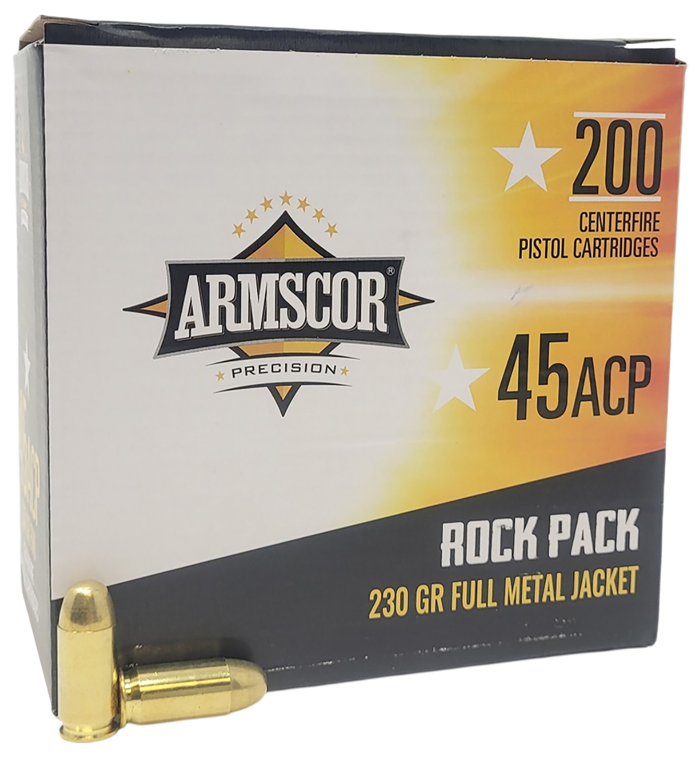 Armscor 50093 Precision Rock Pack 45ACP 230gr Full Metal Jacket 200 Per Box/4 Case Armscor 50093 Precision Rock Pack 45ACP 230gr Full Metal Jacket 200 Per Box/4 Case