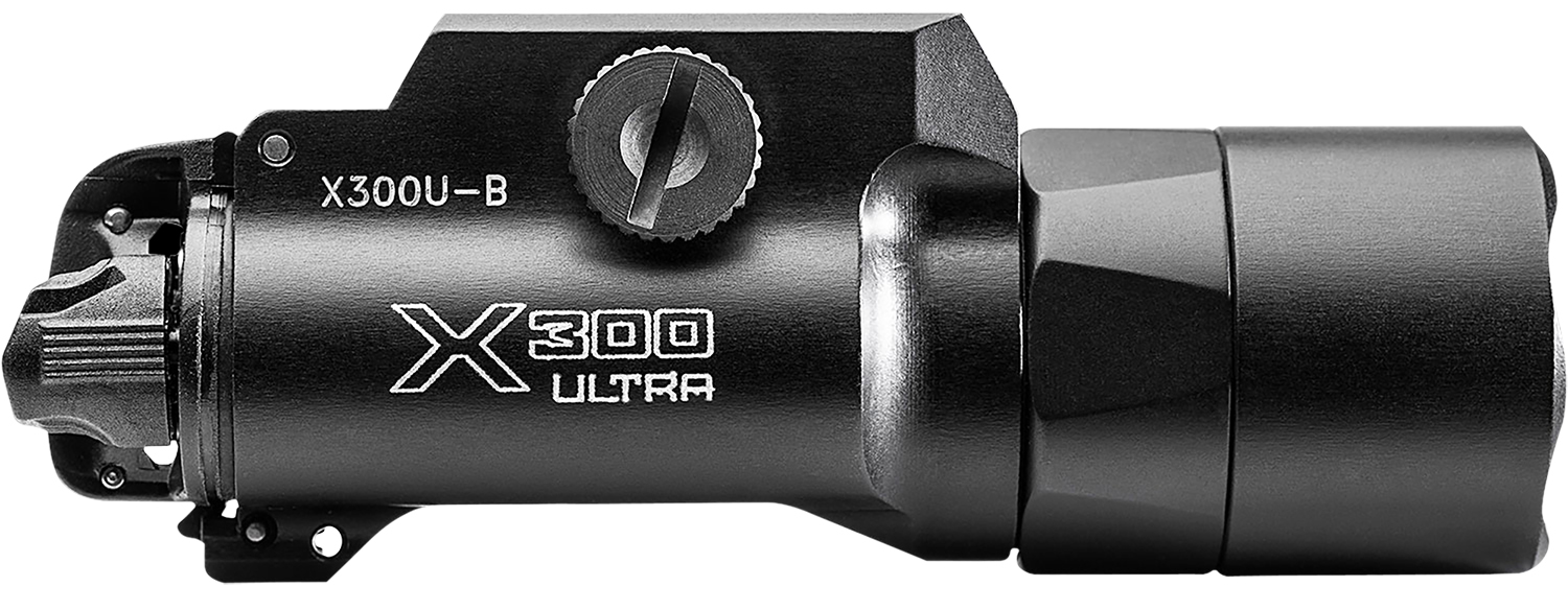 SureFire X300UB X300U-B Weapon Light 1000 Lumens Output White LED Light 213 Meters Beam Picatinny/Weaver/Glock Rails Mount Black Anodized Aluminum