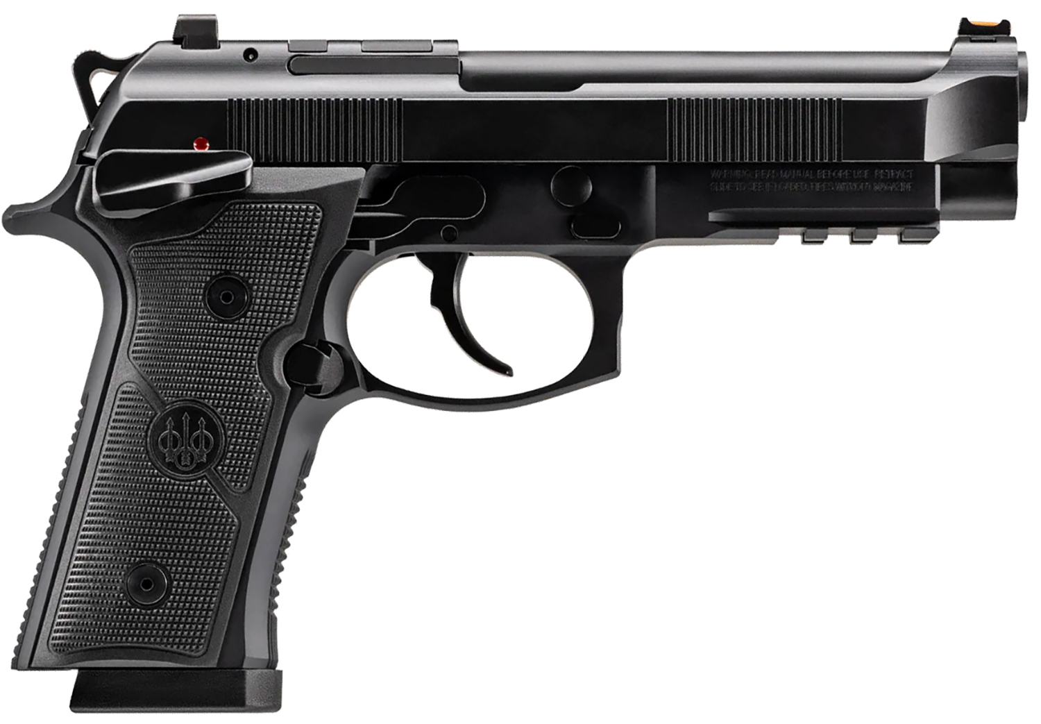 Beretta USA J92XFMSDA15 92GTS  9mm Luger 15+1 4.70" Black Inox Steel Barrel, Black Cerakote Optic Ready/Serrated Steel Slide + Aluminum Frame w/Beavertail & Picatinny Rail, Ambidextrous