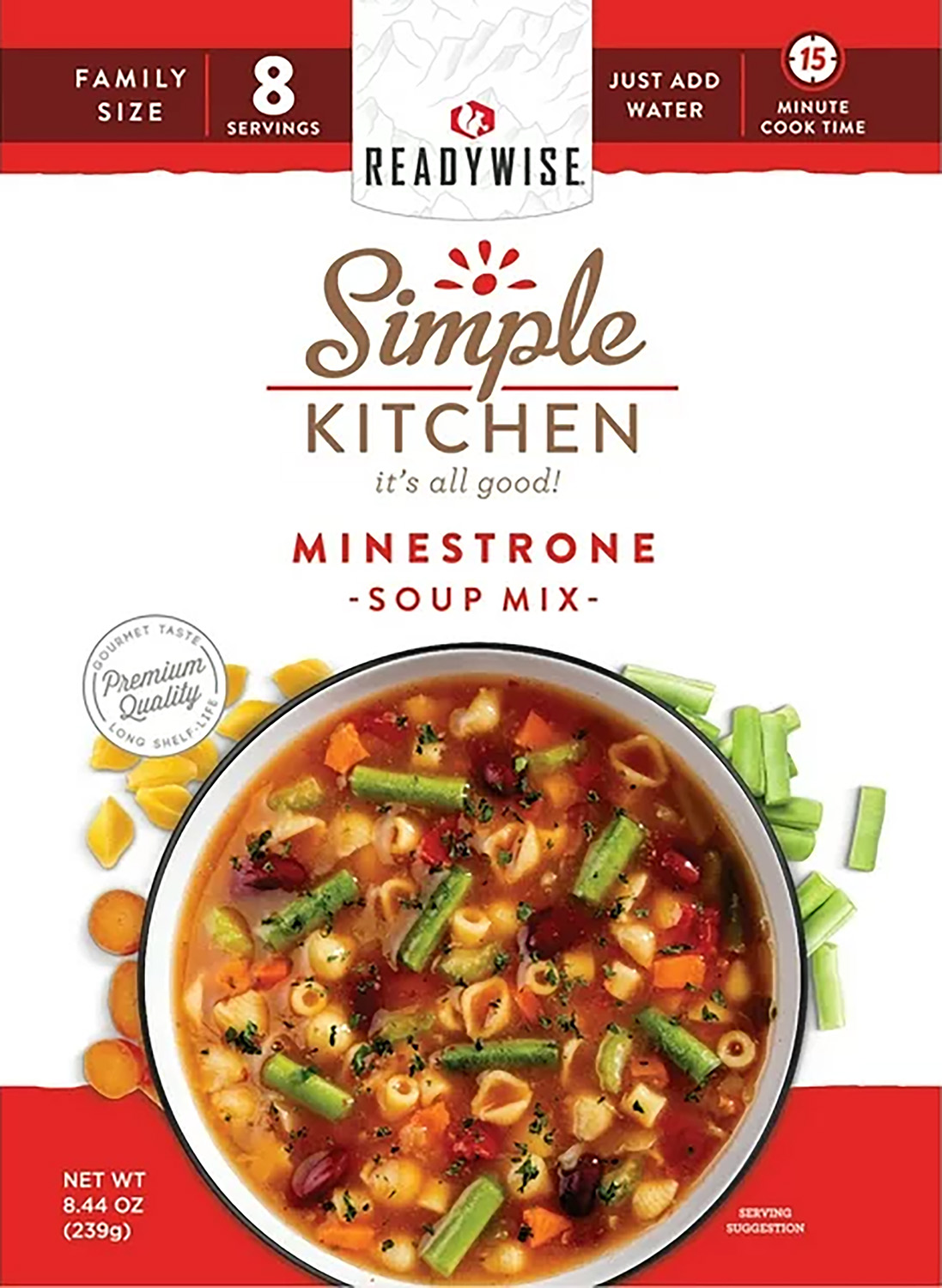 ReadyWise RWSK05065 Simple Kitchen Minestrone Soup 8 Servings, 6-Pack - Wise Foods, Inc.