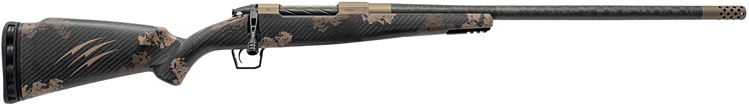 Fierce Firearms ROG7PRC20BRS Carbon Rogue  Full Size 7mm PRC 3+1 20" Hand Lapped/Match Grade Threaded Barrel, Smoked Bronze Cerakote Steel Receiver, Sonora Ambush Camo Fierce Rogue Carbon Fiber Stock