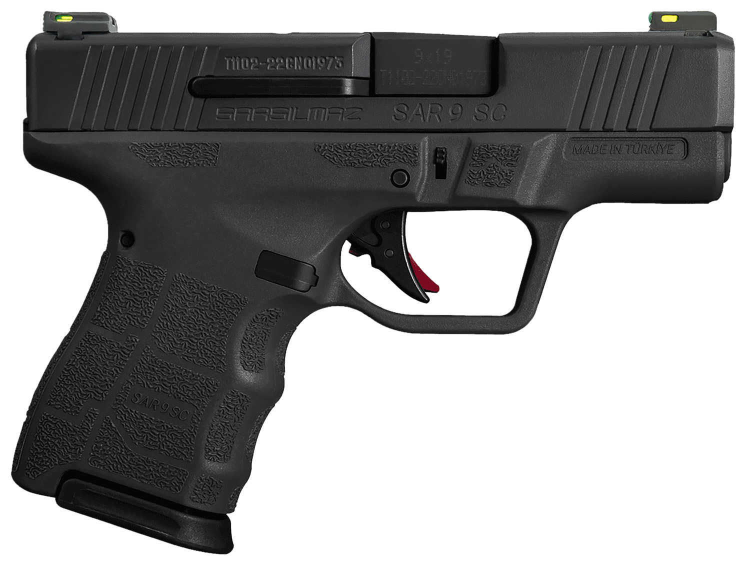 SAR USA SAR9SCBL SAR9 SC  Sub-Compact Frame 9mm Luger 12+1 3.30 Black Steel Barrel, Black Steel Optic Ready/Ported/Serrated Slide, Black Polymer Frame, Interchangeable Backstrap Grip