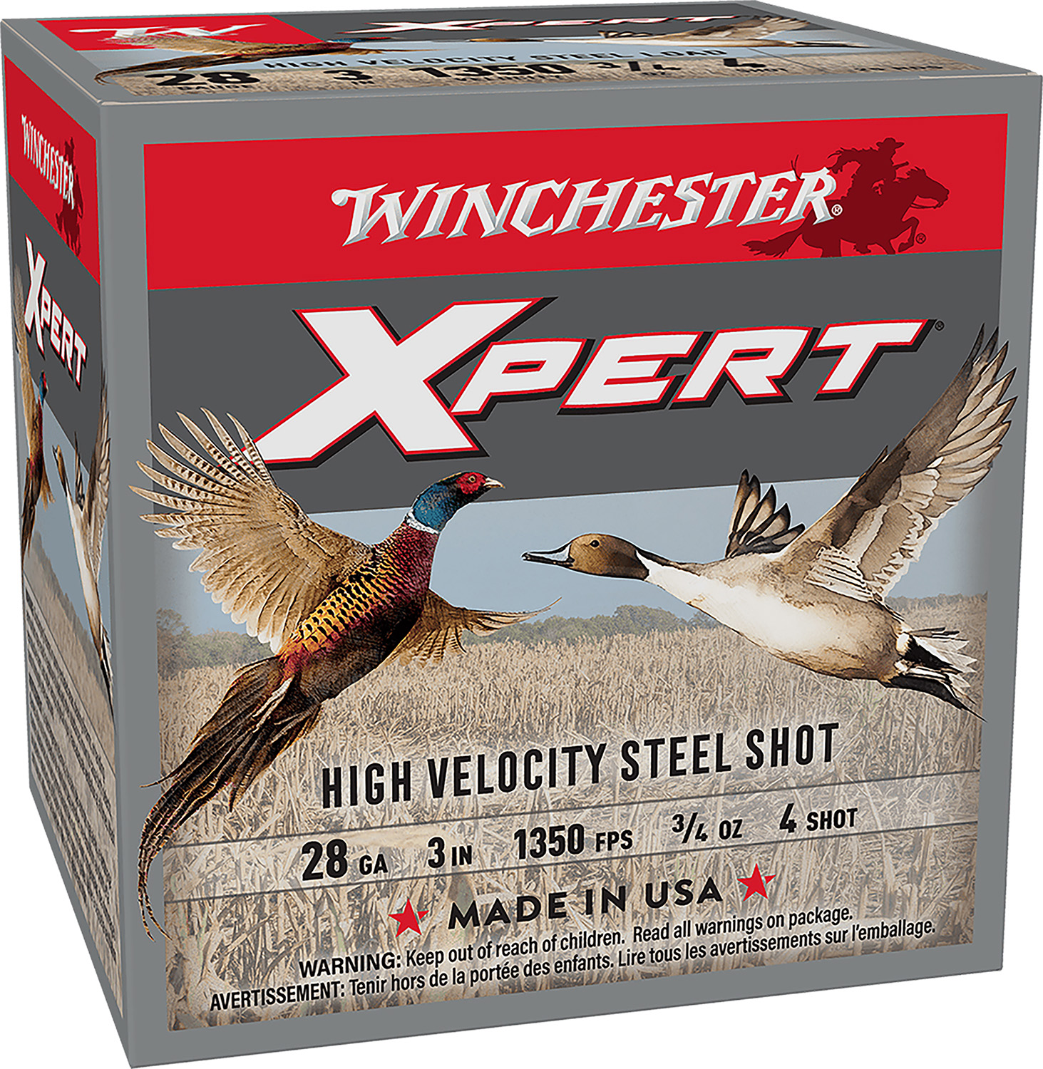 Winchester WEXP2834 Xpert 28Ga 3" 3/4oz #4 Shot 1350fps 25/Box - Winchester - 28 Gauge
