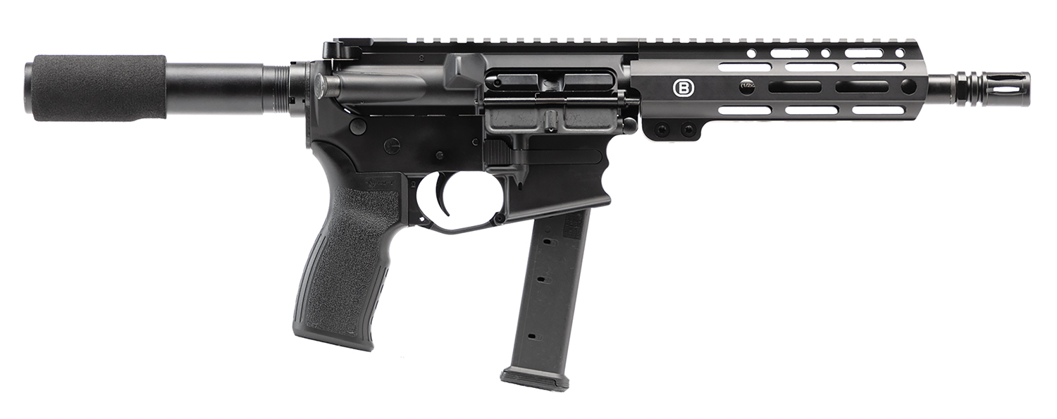 Bersa BAR9BS8BSC AR9 9mm Luger Semi-Auto Pistol, 8-Inch Barrel, 30+1 Round, Aluminum Frame, MagPul MOE+ Grip, KAW Valley XL Slim Compensator, 1:10 Twist, Class III Hard Anodized, 26-Inch Length