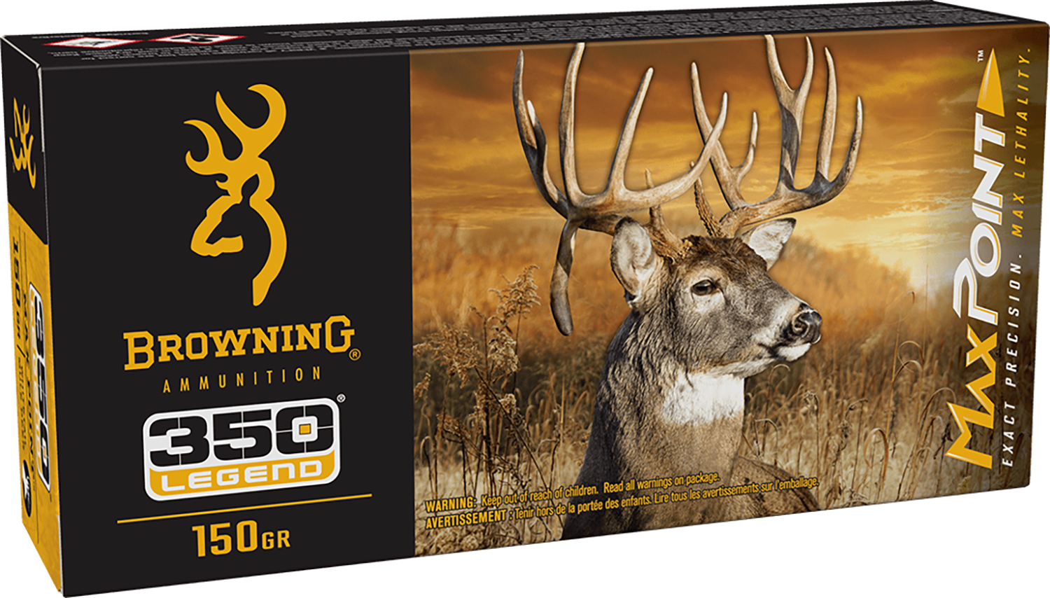 Browning Ammo B192103502 Max Point 350 Legend 150 gr 20 Per Box/ 10 Case-img-0