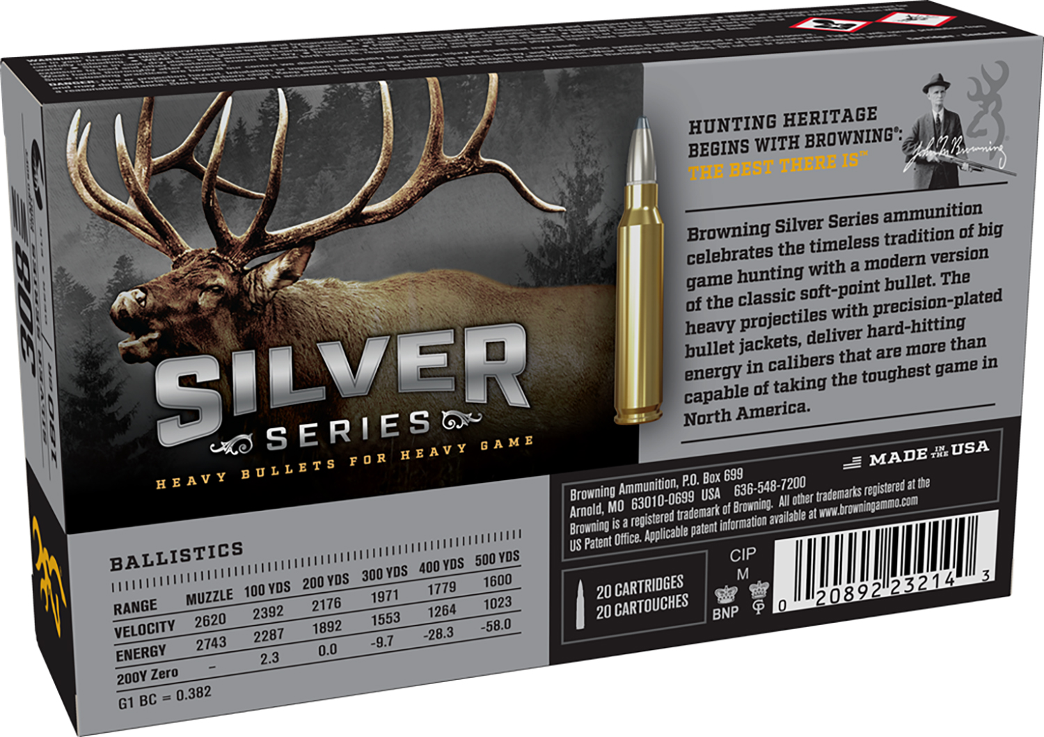 Browning Silver 308 Win 180gr – Powerful Plated Soft Point Big Game Ammo, 20 Rounds 2 Browning Silver 308 Win 180gr – Powerful Plated Soft Point Big Game Ammo, 20 Rounds - Image 2