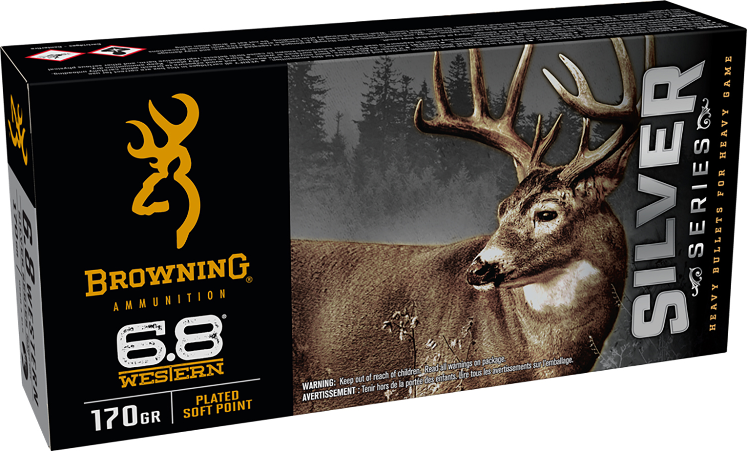 Browning Ammo Silver Series 6.8 Western Rifle Ammo 170gr BMN 6.8mm Western 20 Rounds - BRNA - Best Price $41.62