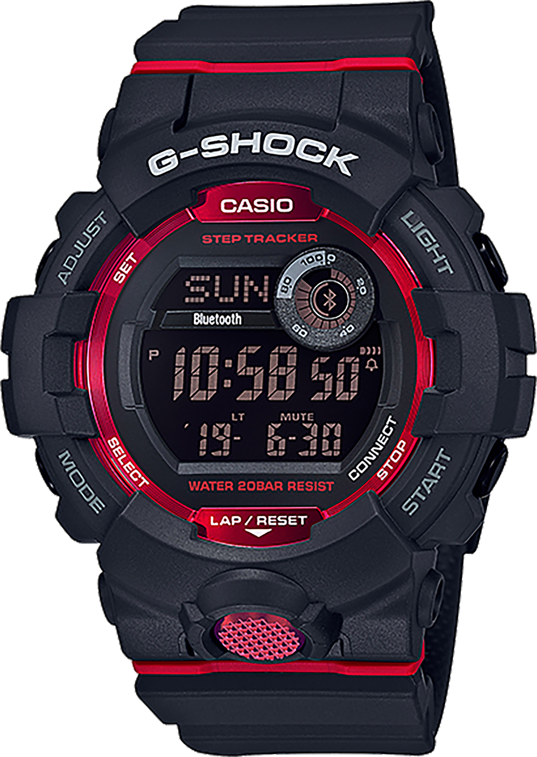 GSHOCK GBD8001       MENS GSHOCK            BLK/RD