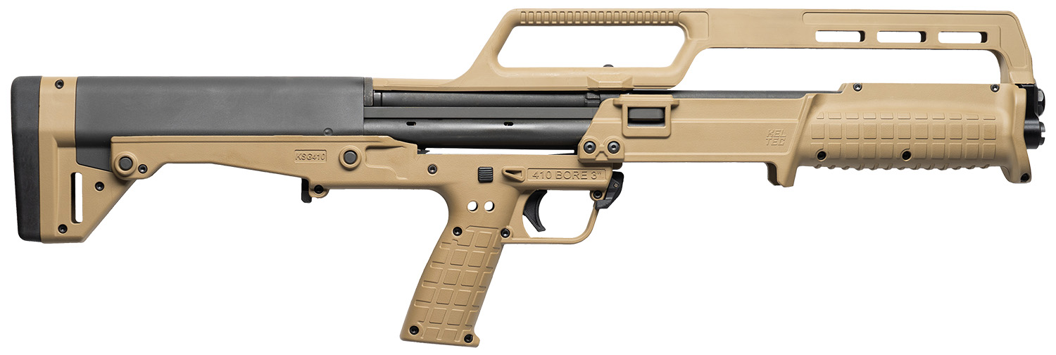 Kel-Tec KSG410 410 Bore Pump Shotgun 3" 10+1 18.50" Tan Synthetic Stock - Kel-Tec - 410 Bore