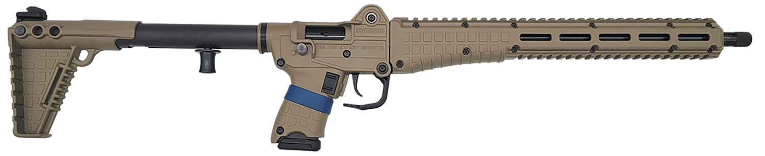 Kel-Tec SUB2K9GLKTAN SUB2000 Gen3 9mm Luger 15+1 16.15" Black Steel Threaded Barrel, Tan Picatinny Rail Aluminum Receiver, Black Synthetic Folding Stock, Black Polymer Grip
