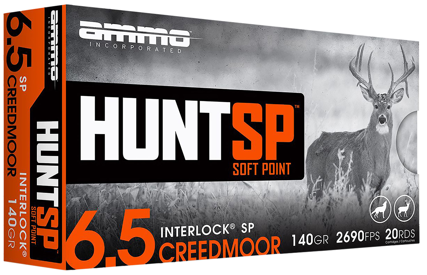 Ammo Inc 65CM140SP-A20 6.5 Creedmoor 140 Gr Soft Point 20/Box