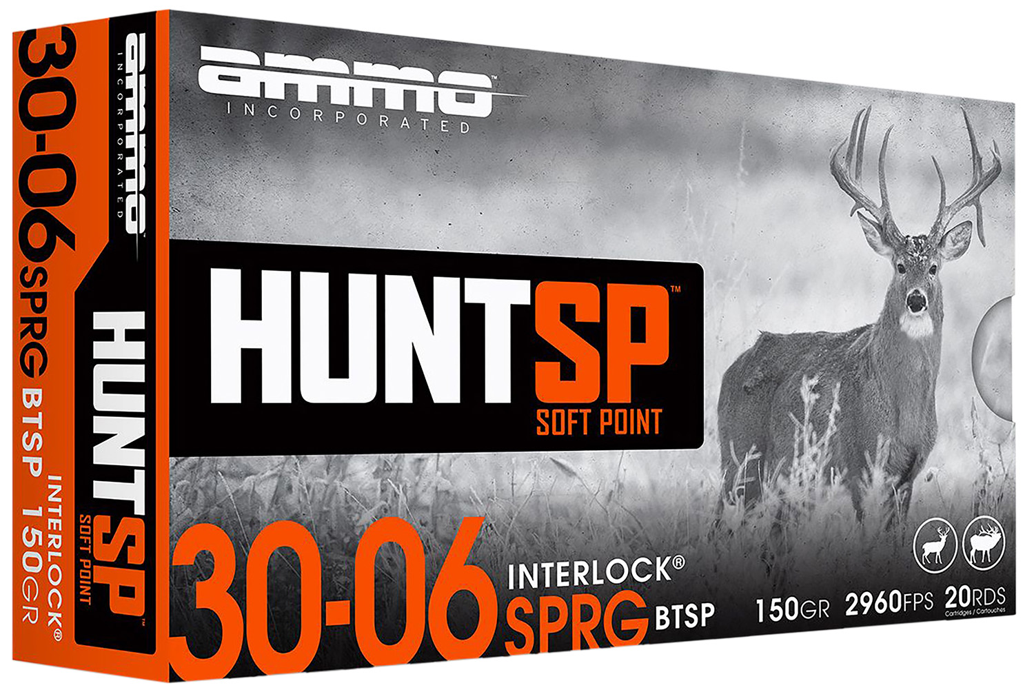 Ammo Inc 3006150SPA20 Hunt  30-06Springfield 150gr Soft Point 20 Per Box/10 Case