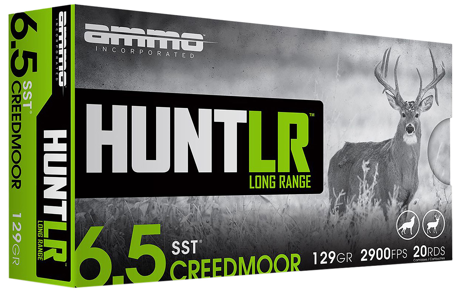 Ammo Inc 65Cm129SSTA20 Hunt Long Range 6.5 Creedmoor 129 Gr Super Shock Tip 20 Per Box/ 10 Case