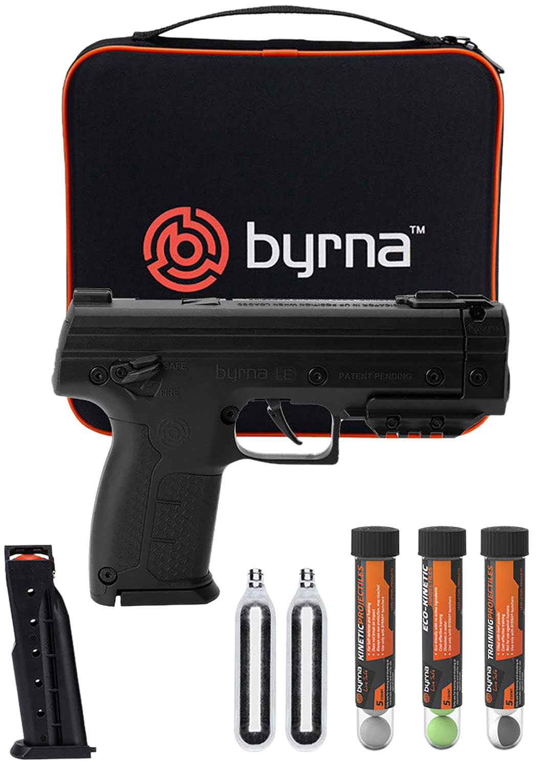 Byrna Technologies LK683001BLKKINETIC Byrna Le Kinetic Kit Co2 .68 5Rd Black Rubber Grips
