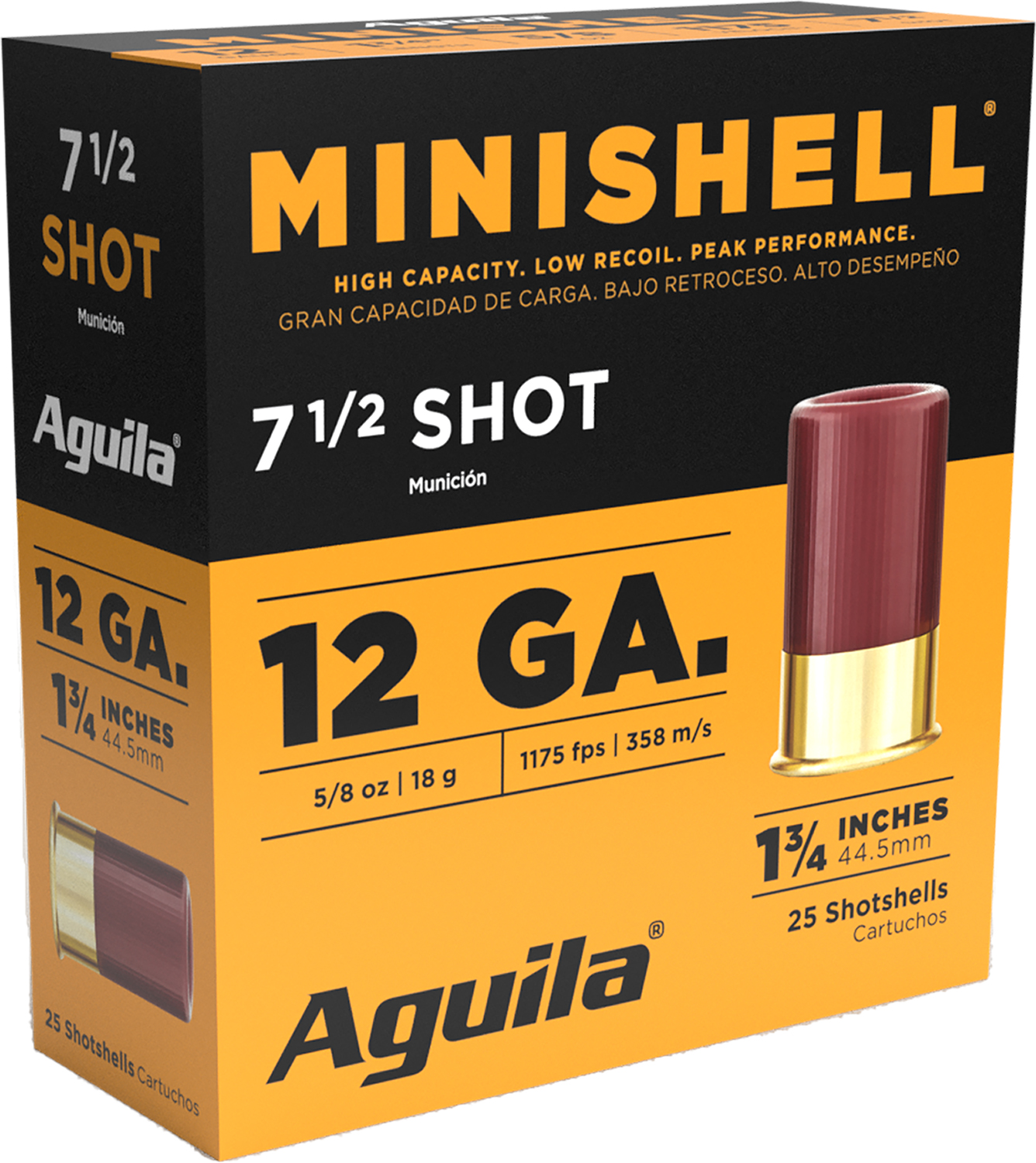 Aguila 1CHB1387 Minishell 12 Gauge 1.75" 5/8 oz 7.5 Shot 25 Per Box/ 10-img-0