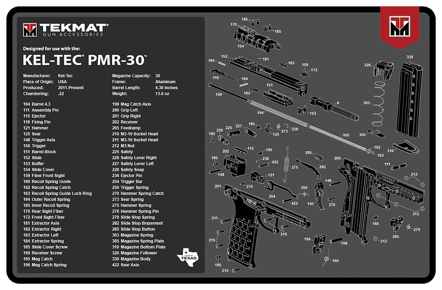 TekMat TEKR17KELPMR3 Cleaning Mat 17"X11" Gray Thermoplastic Fiber Top W/Vulcanized Rubber Back/ TEKMAT Logo Illustratio