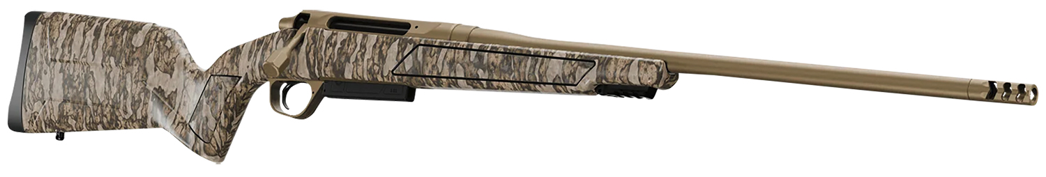 Christensen Arms 8011501200 Evoke  Full Size 243 Win 4+1 20 Flat Dark Earth Cerakote #4 Contour Threaded Barrel, Mossy Oak Bottomland Fixed Hybrid Hunter w/Picatinny Rail Synthetic Stock