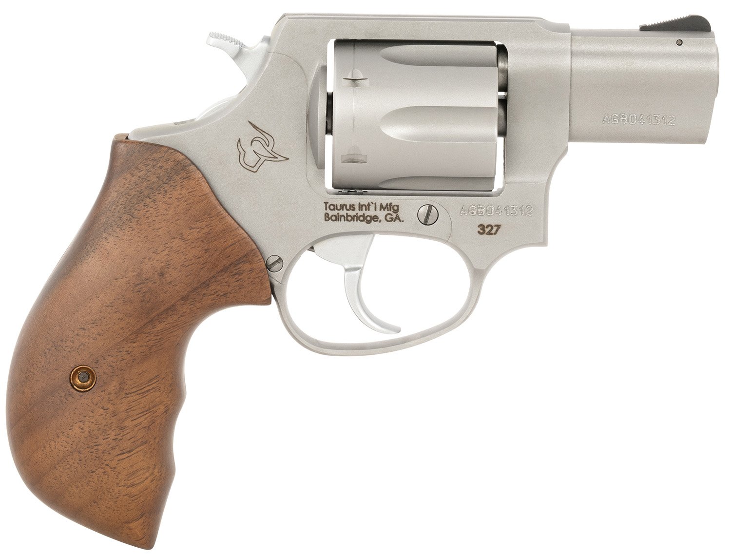 Taurus 2-32729-TW 327  Small Frame 327 Federal Mag 6rd 2" Matte Stainless Steel Barrel, Cylinder & Frame, Walnut Grip, Hammer Safety