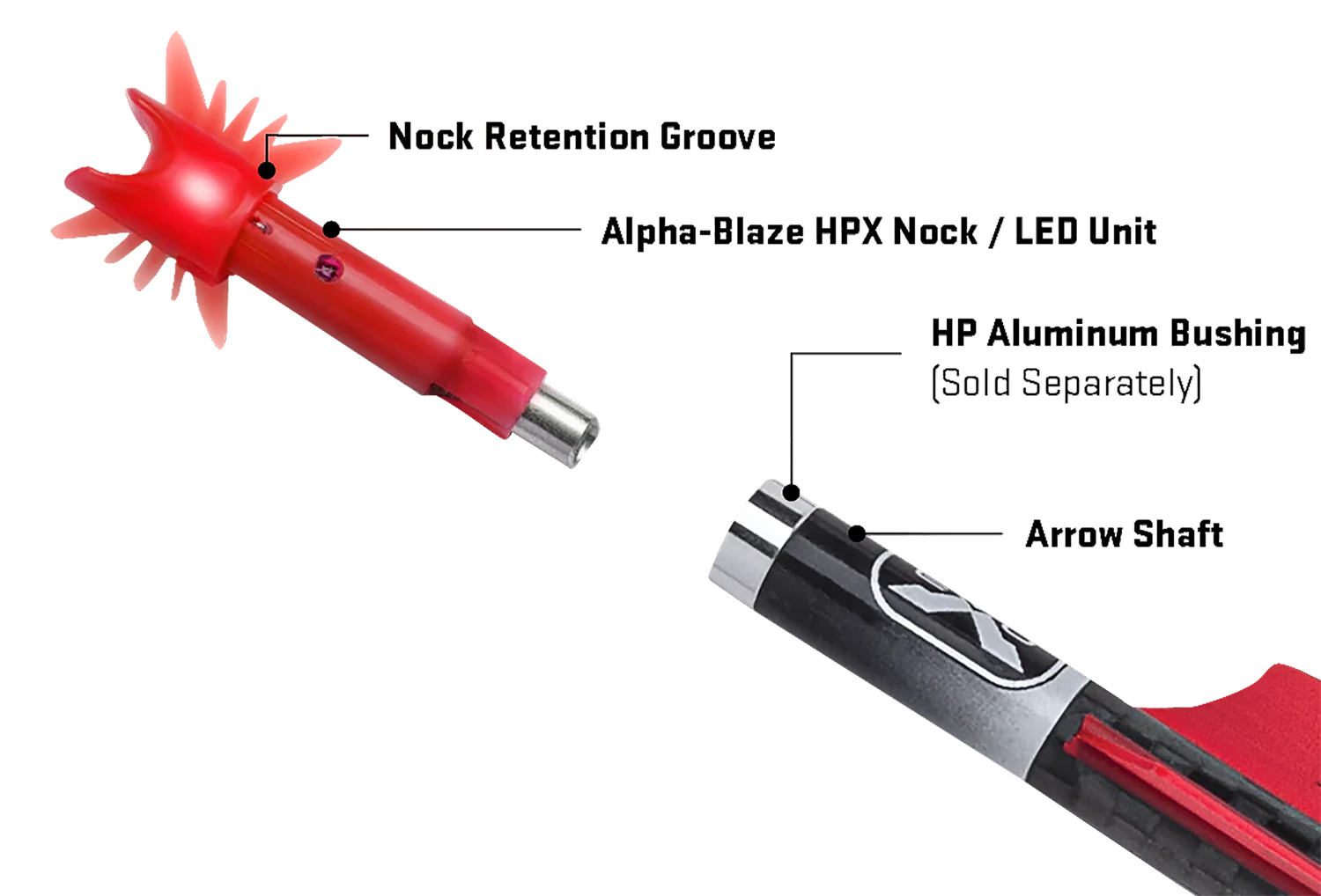 Tenpoint HEA3803R Alpha Blaze Light Nock HP Bushing Red-img-0