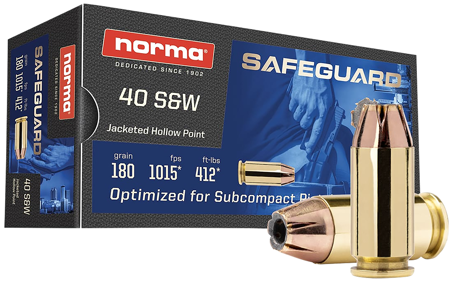 Norma Ammunition 801407727 Safeguard 40 S&W 180 Gr