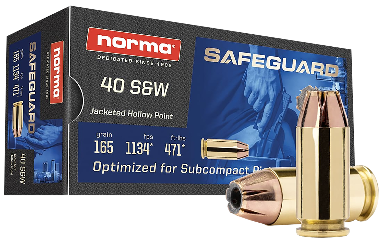 Norma Ammunition 801407887 40 S&W 165 Gr Jacketed