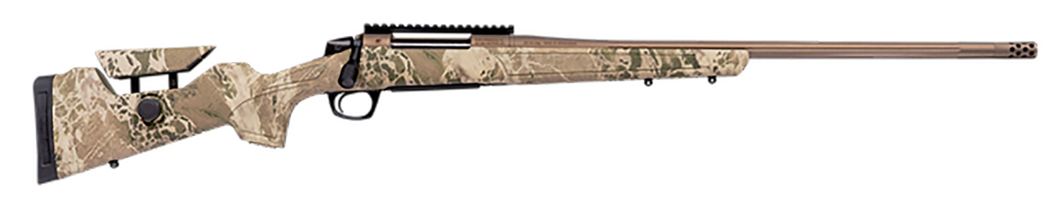 CVA CR3961 Cascade Long Range Hunter Full Size 300 Win Mag 24 Smoked Bronze Cerakote Steel Threaded Barrel, Realtree Hillside Synthetic Stock