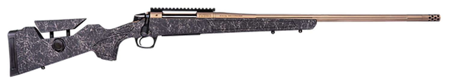 CVA CR3959F Cascade Long Range Hunter Full Size 6.5 PRC 24 Smoked Bronze Cerakote Steel Threaded Barrel, Black w/Smoked Bronze Web Synthetic Stock