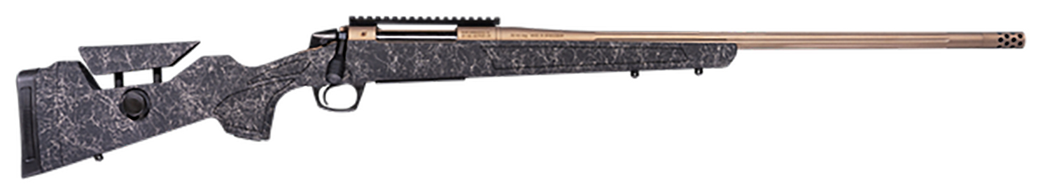 CVA CR3969F Cascade Long Range Hunter Full Size 7mm PRC 24 Smoked Bronze Cerakote Steel Threaded Barrel, Black w/Smoked Bronze Web Synthetic Stock