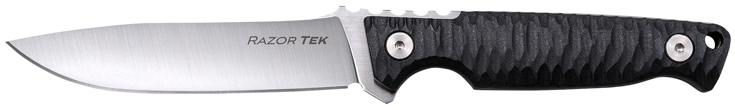 Cold Steel CSFX4RZR Razor Tek EDC 4" Fixed Clip Point Plain Satin 4116 Krupp SS Blade, 4" Black Textured