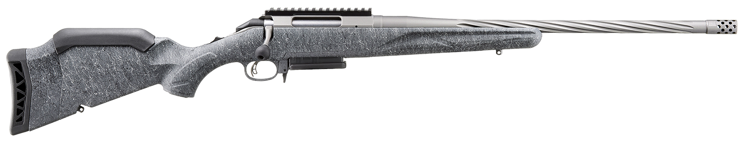 Ruger 46914 American II  Full Size 270 Win 4+1 20" Cobalt Cerakote Spiral Fluted Threaded Barrel & Alloy Steel Receiver Picatinny w/Rail Receiver, Gray Splatter Adj LOP Synthetic Stock