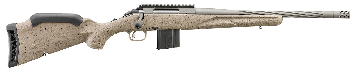 Ruger 46926 American II Ranch Full Size 6mm ARC 10+1 16.10" Cobalt Cerakote Spiral Fluted Threaded Barrel & Alloy Steel Receiver w/Picatinny Rail, Flat Dark Earth Splatter Adj LOP Synthetic Stock
