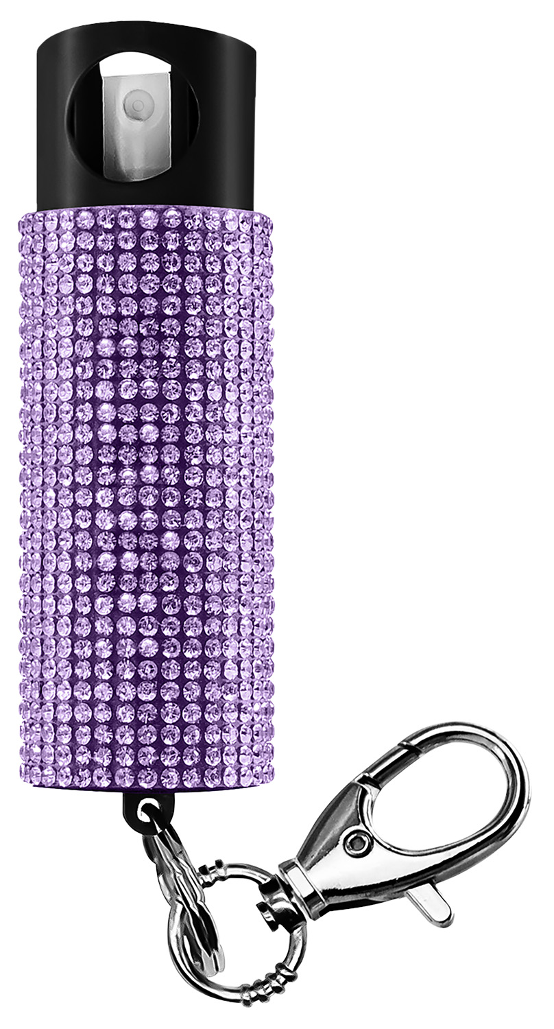 SKYLINE USA INC PSGDBOLV Pepper Spray Bling-It-On 18% OC/UV Dye Range 16ft 0.50oz Lavender Includes Keychain