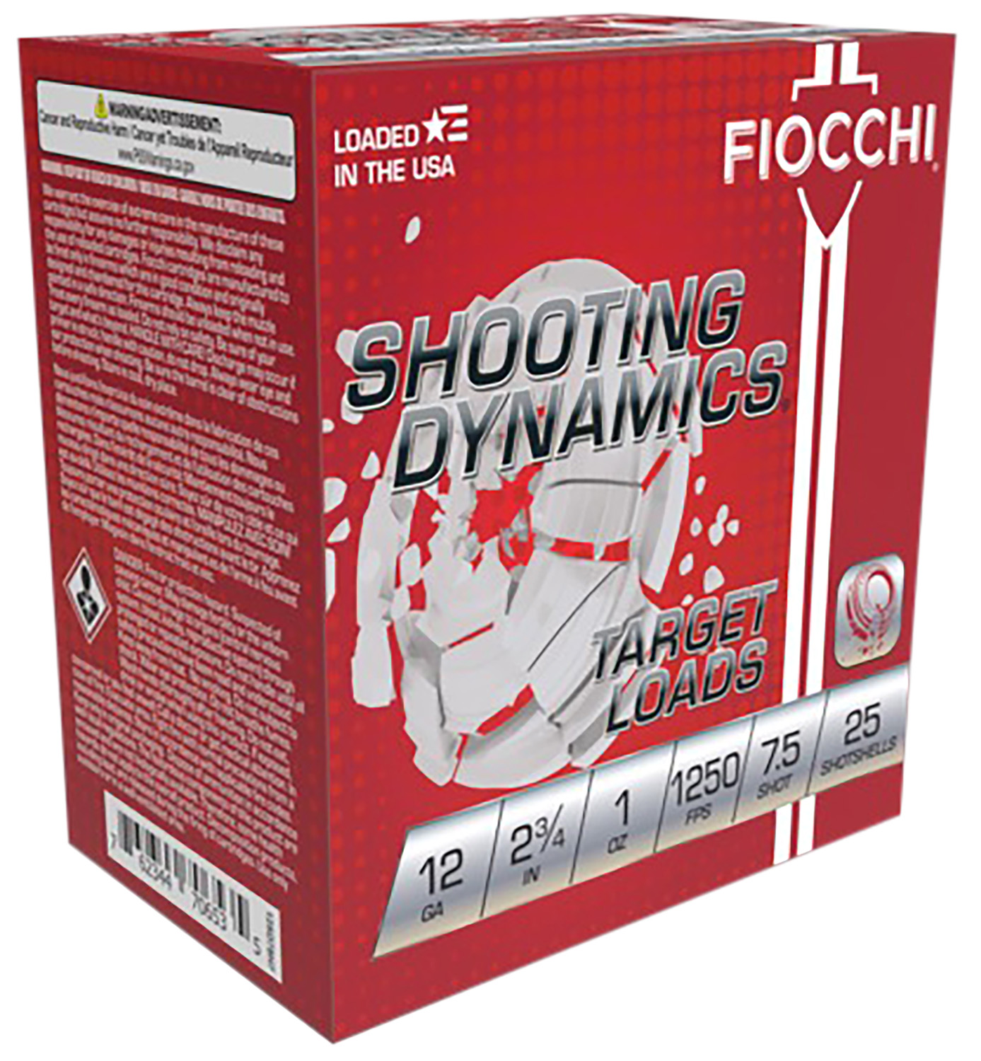 Fiocchi 12Sd1X75 Shooting Dynamics 12 Gauge 2.75" 1 Oz 7.5 Shot 25 Per Box/ 10 Case