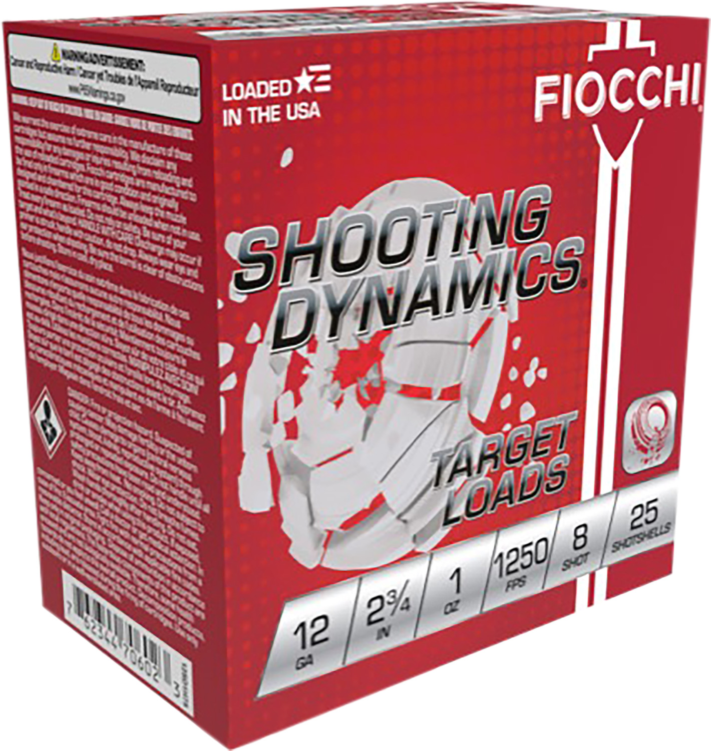 Fiocchi 12Sd1X8 Shooting Dynamics 12 Gauge 2.75" 1 Oz 8 Shot 25 Per Box/ 10 Case