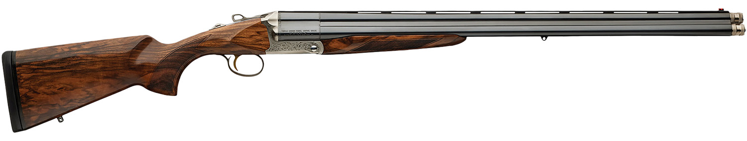 DALY Chiappa Firearms 930.354 CD Triple Crown Empire Grade Full Size 20/28 Gauge Break Open 3+1 26" Blued Chrome Lined Vent Rib Barrel, Silver Engraved Steel Receiver, Fixed Oiled Walnut Stock