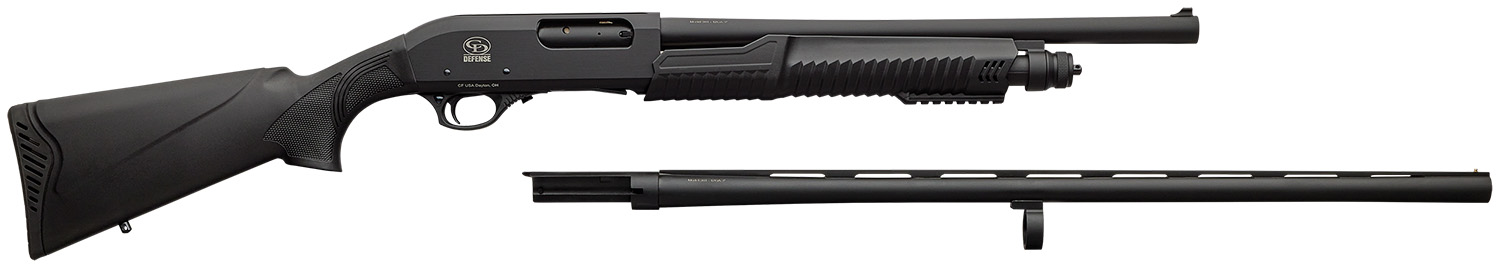 Charles Daly 930374 301 Combo Full Size 12 Gauge Pump 3" 5+1 18.50/28" Black Steel Vent Rib Barrel, Black Aluminum Receiver, Black Synthetic Stock, Beretta/Benelli Mobil Choke System