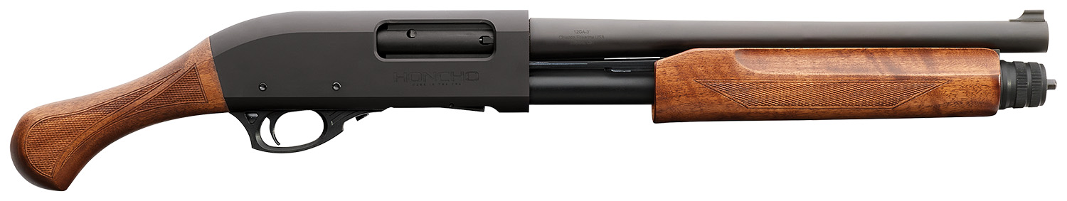 Charles Daly 930362 Honcho Tactical 12 Gauge Pump 3" 5+1 14" Black Steel Barrel, Black Drilled & Tapped Aluminum Receiver, Checkered Walnut Birds Head Grip