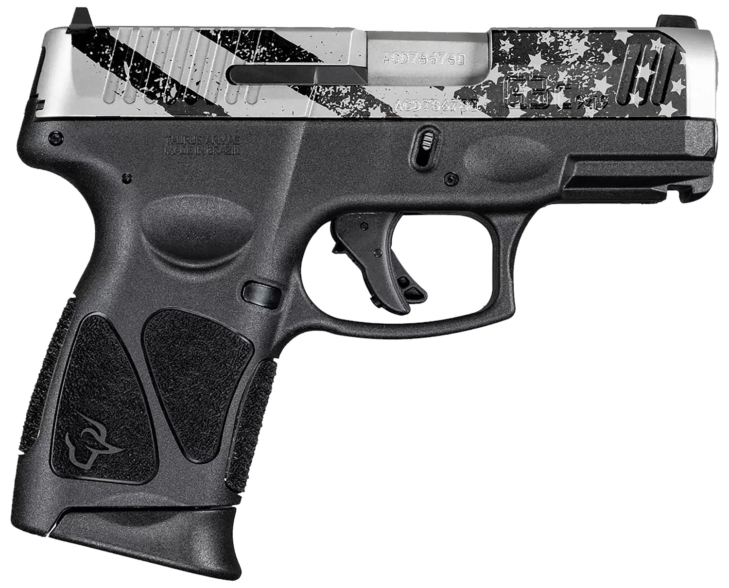 Taurus G3C 9mm Matte Stainless 3.2" Barrel 12+1 US Flag Engraved Slide