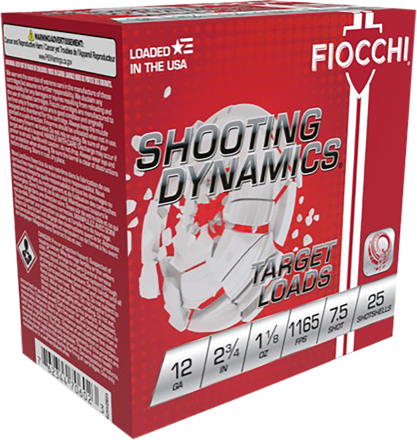 Fiocchi 12Sd18L7 Shooting Dynamics Target 12 Gauge 2.75" 1 1/8 Oz 7.5 Shot 25 Per Box/ 10 Case