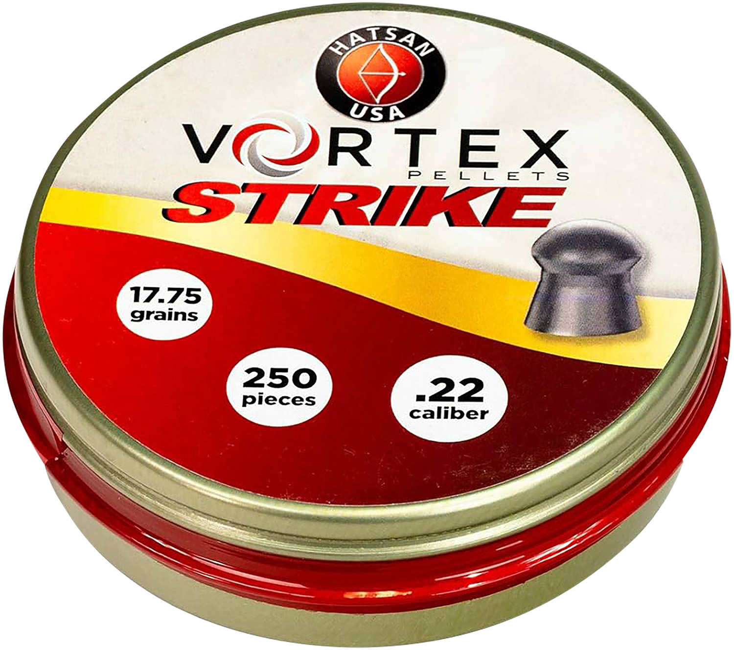 Hatsan USA Ha90641 Vortex Strike Pellets 22 Cal Lead Domed 250 Pellets